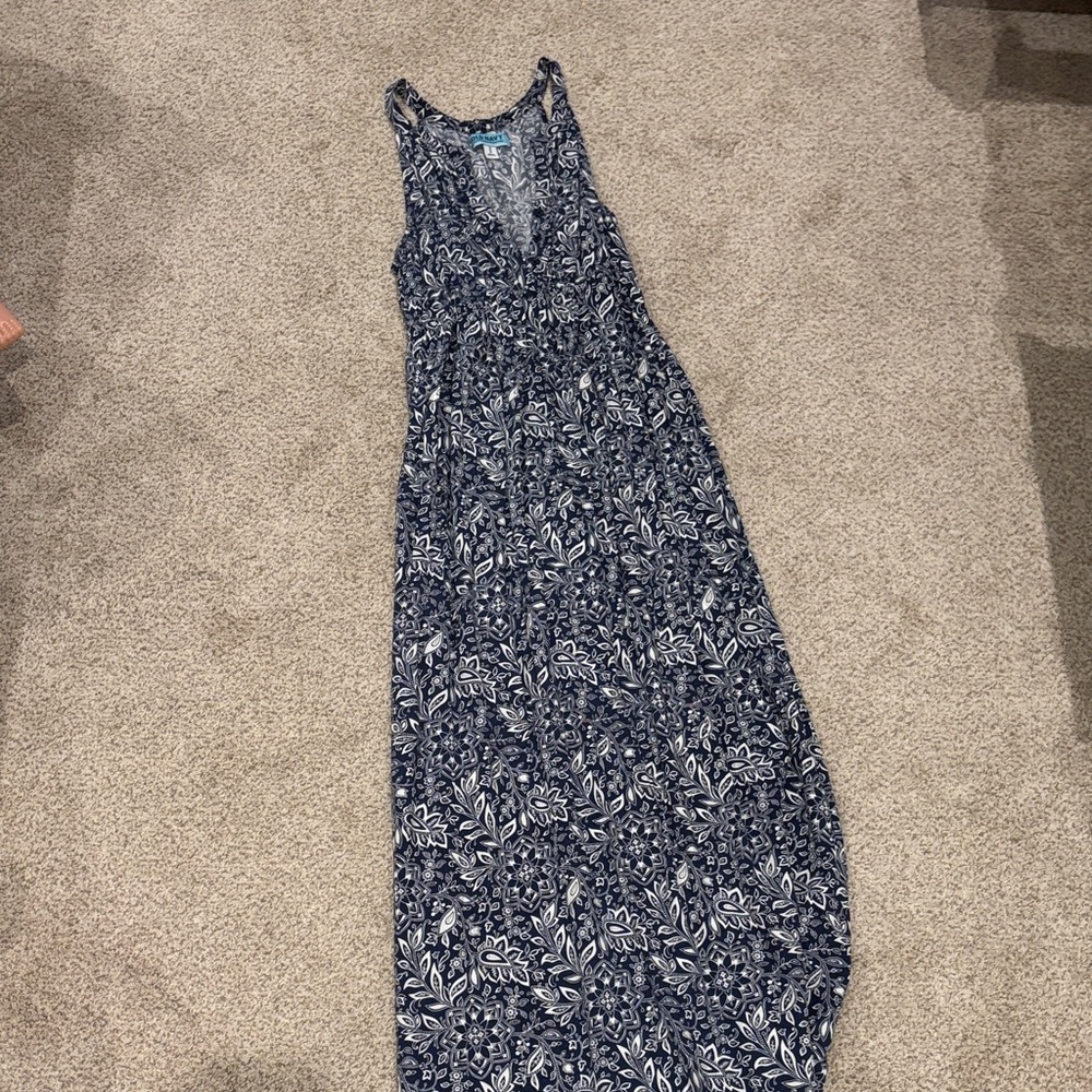 Old Navy Navy Blue Floral Maxi Dress